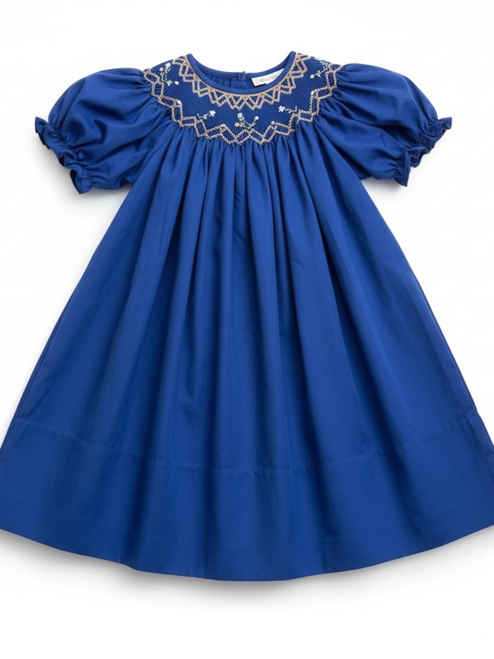 Vintage Rosalina Royal Blue Bishop Style Hand Smocked Dress | Girls 18M